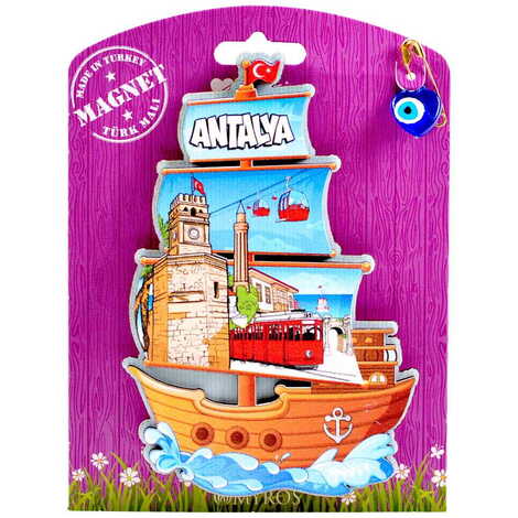 Antalya Themed Wooden UV Printed Custom Backing Carded Fridge Magnet - 5