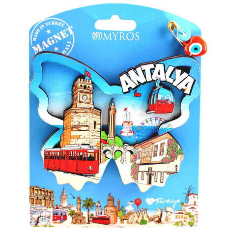 Antalya Themed Wooden UV Printed Custom Backing Carded Fridge Magnet - 6