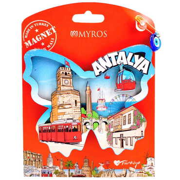 Antalya Themed Wooden UV Printed Custom Backing Carded Fridge Magnet - 7