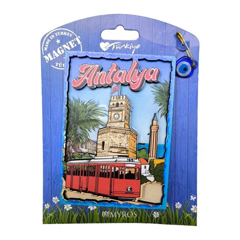 Antalya Themed Wooden UV Printed Custom Backing Carded Fridge Magnet - 8