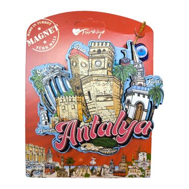 Antalya Themed Wooden UV Printed Custom Backing Carded Fridge Magnet - 10