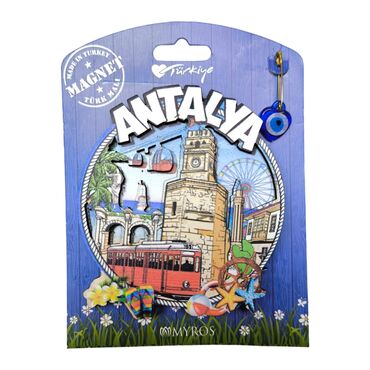 Antalya Themed Wooden UV Printed Custom Backing Carded Fridge Magnet - 12