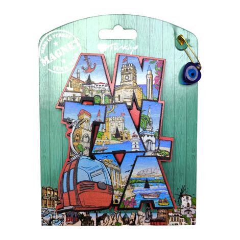 Antalya Themed Wooden UV Printed Custom Backing Carded Fridge Magnet - 13