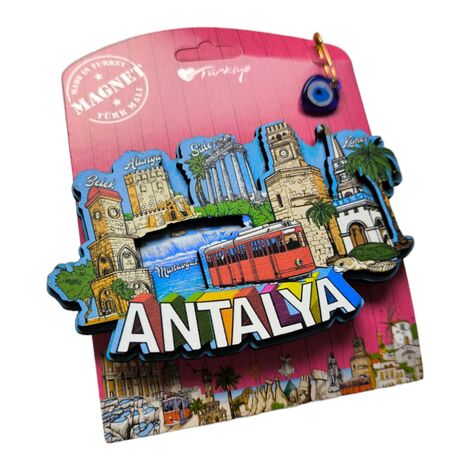 Antalya Themed Wooden UV Printed Custom Backing Carded Fridge Magnet - 15