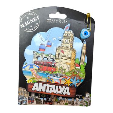 Antalya Themed Wooden UV Printed Custom Backing Carded Fridge Magnet - 23