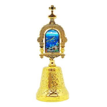 Aquapark Themed Collectible Souvenir Double Face Spinner Metal Bell - Golden Color - 3