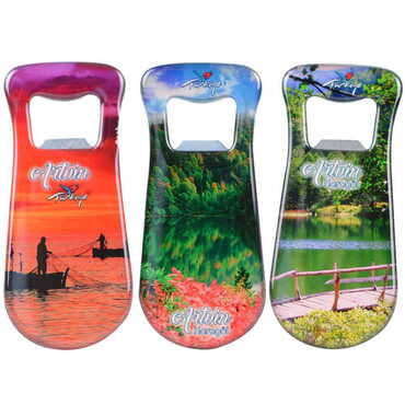 Artvin Themed Customizable Metal Magnetic Bottle Opener 95x42 mm - 3