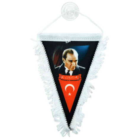 Toptan Atatürk Temalı Üçgen Flama 10X15 cm - 3