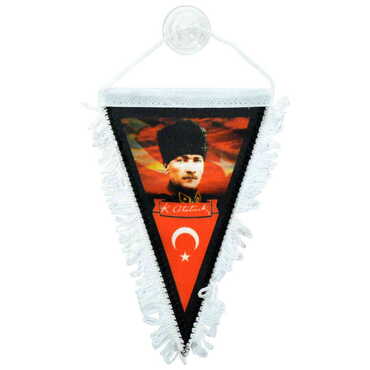 Toptan Atatürk Temalı Üçgen Flama 10X15 cm - 4