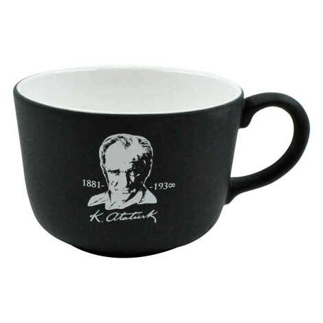 Ataturk Themed Ceramic Custom Printed Handled Bowl - 1