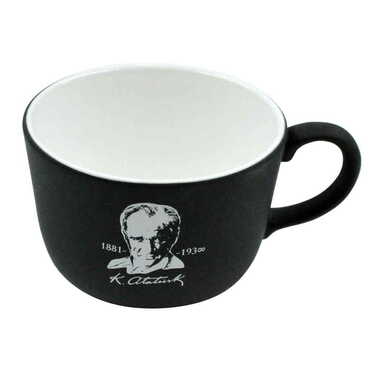 Ataturk Themed Ceramic Custom Printed Handled Bowl - 2