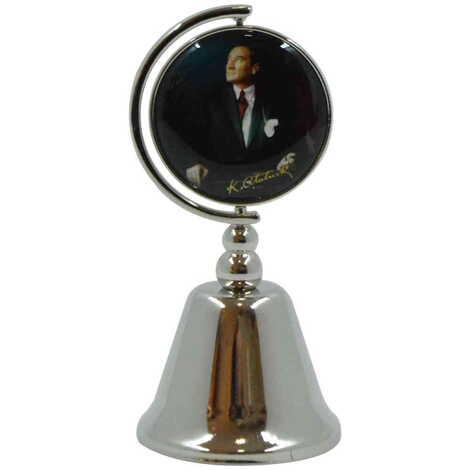 Ataturk Themed Collectible Souvenir Metal Bell 44x90 mm - 6