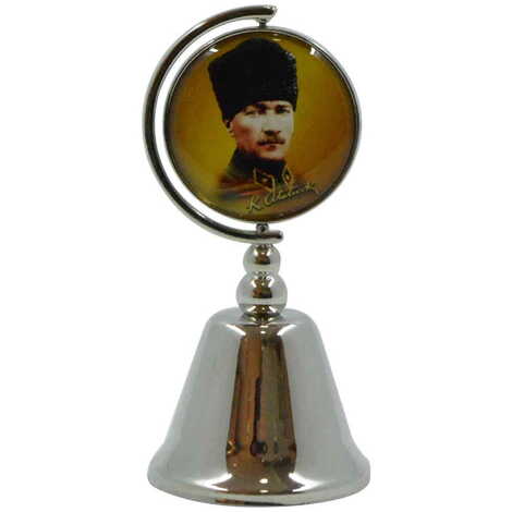 Ataturk Themed Collectible Souvenir Metal Bell 44x90 mm - 7