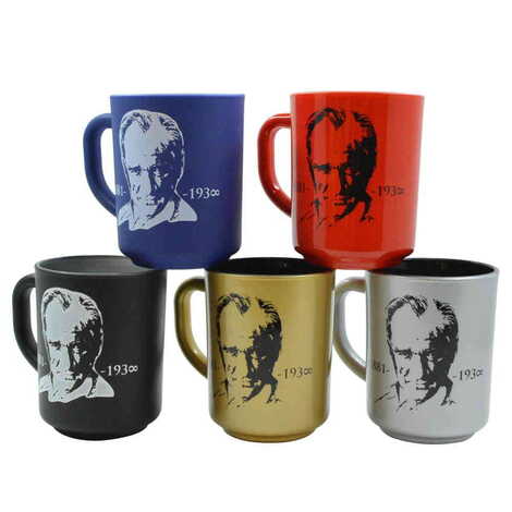 Ataturk Themed Colored and Printed Glass Mug - 3