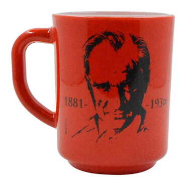 Ataturk Themed Colored and Printed Glass Mug - 4