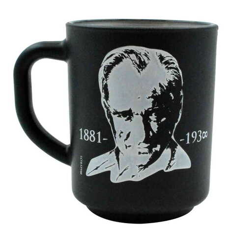 Ataturk Themed Colored and Printed Glass Mug - 5