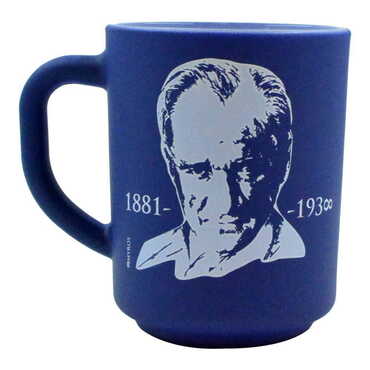 Ataturk Themed Colored and Printed Glass Mug - 6