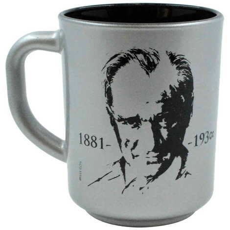 Ataturk Themed Colored and Printed Glass Mug - 7