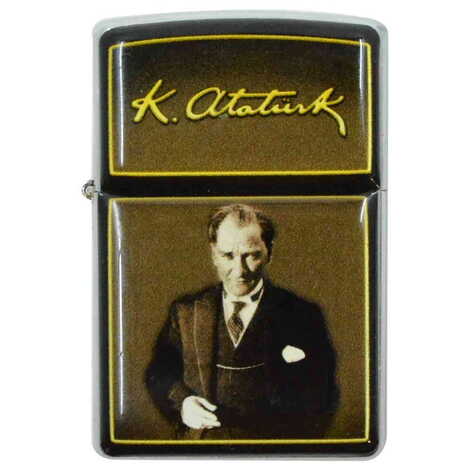 Ataturk Themed Custom Printed Metal Gasoline Lighter - 4