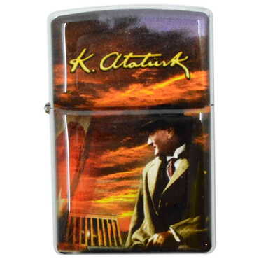 Ataturk Themed Custom Printed Metal Gasoline Lighter - 12