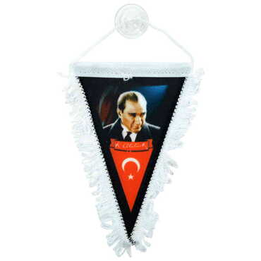 Ataturk Themed Custom Printed Triangular Pennant 10X15Cm - 3