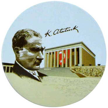 Ataturk Themed Customised Metal Tin Coaster 90 mm - 4