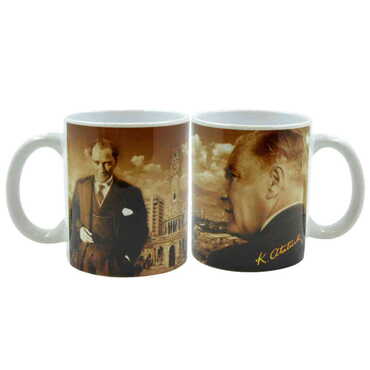 Ataturk Themed Customised Porcelain Souvenir Travel Mug 80x95 mm - 5