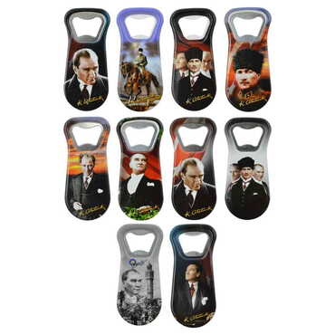 Ataturk Themed Customised Uv Printed Plastic Base Plastic Base Bottle Opener 95x43 mm - 3