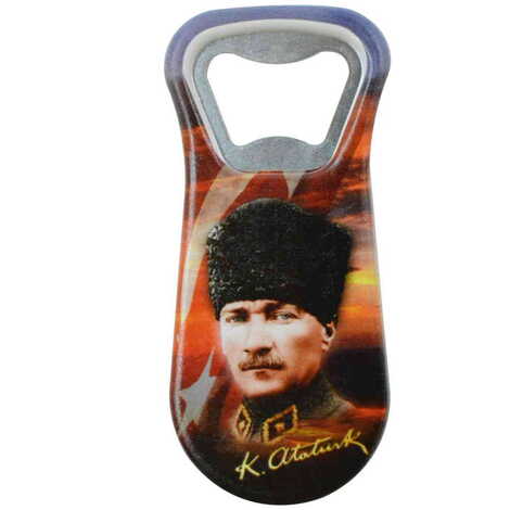 Ataturk Themed Customised Uv Printed Plastic Base Plastic Base Bottle Opener 95x43 mm - 4