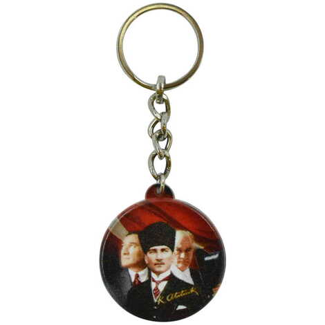 Ataturk Themed Customised UV Printed Plastic Base Square Keyring 38x100 mm - 3