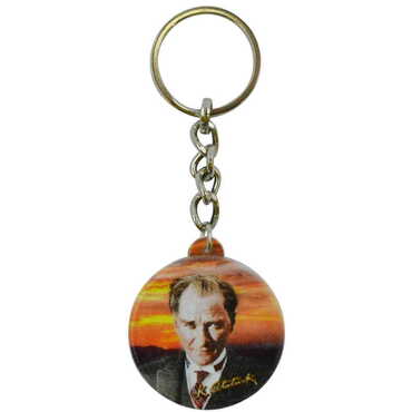 Ataturk Themed Customised UV Printed Plastic Base Square Keyring 38x100 mm - 4