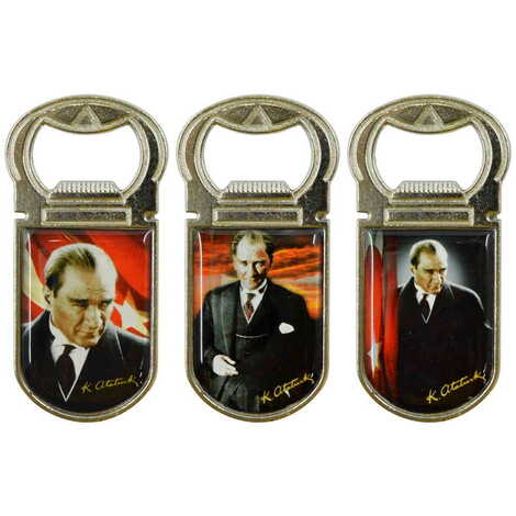 Ataturk Themed Customizable Metal Magnetic Bottle Opener 40x95 mm - 3