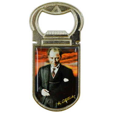 Ataturk Themed Customizable Metal Magnetic Bottle Opener 40x95 mm - 4