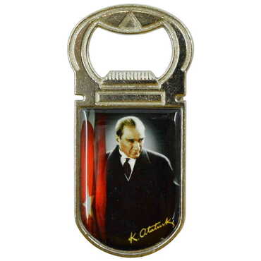 Ataturk Themed Customizable Metal Magnetic Bottle Opener 40x95 mm - 5