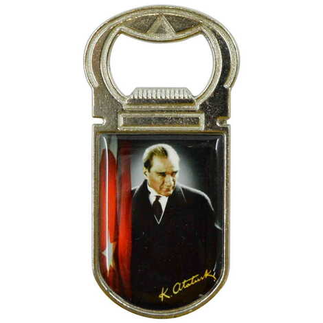 Ataturk Themed Customizable Metal Magnetic Bottle Opener 40x95 mm - 5