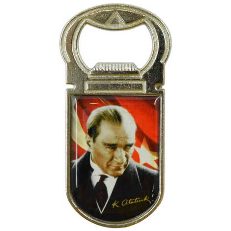 Ataturk Themed Customizable Metal Magnetic Bottle Opener 40x95 mm - 6