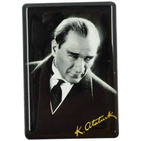 Ataturk Themed Epoxy Dome Rectangle Souvenir Fridge Magnet 80x55 cm - 11