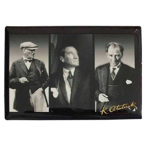 Ataturk Themed Epoxy Dome Rectangle Souvenir Fridge Magnet 80x55 cm - 21