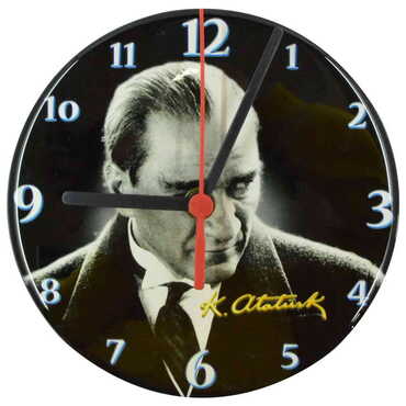 Ataturk Themed Epoxy Wall Clock Home Decoration 20 Cm - 5