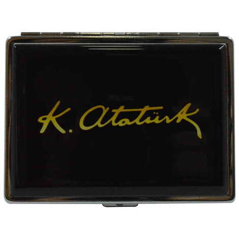 Ataturk Themed Metal Cigarette Case 103x80x11 mm - 6