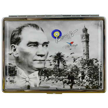 Ataturk Themed Metal Cigarette Case 103x80x11 mm - 8