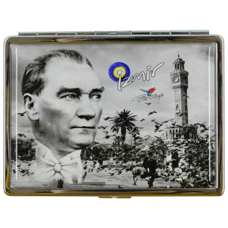 Ataturk Themed Metal Cigarette Case 103x80x11 mm - 8