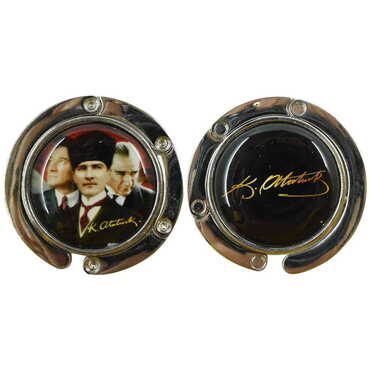 Ataturk Themed Metal Folding Purse Hook For Table 45 mm - 3