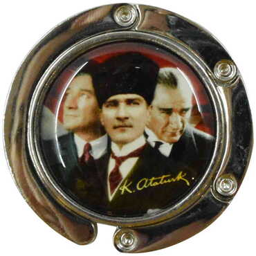 Ataturk Themed Metal Folding Purse Hook For Table 45 mm - 4