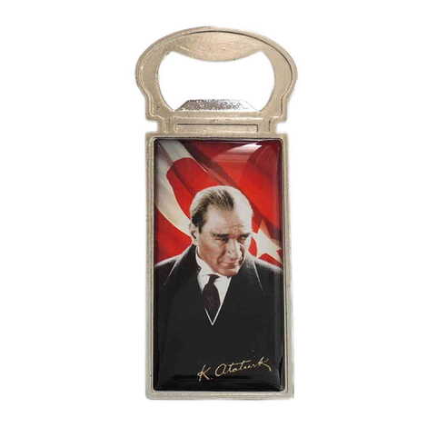 Ataturk Themed Metal Rectangle Magnetic Opener 33x90 mm - 4