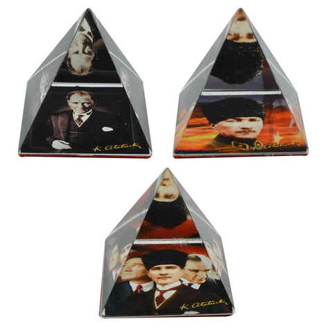 Ataturk Themed Pyramid Paperweight 4 Cm - 5