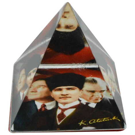 Ataturk Themed Pyramid Paperweight 4 Cm - 7