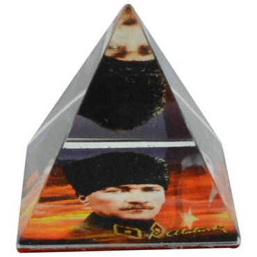 Ataturk Themed Pyramid Paperweight 4 Cm - 8