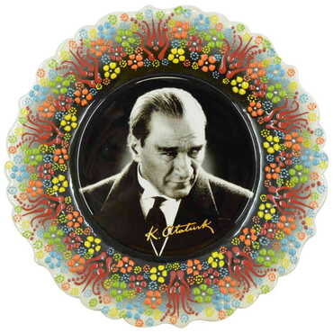 Ataturk Themed Turkish Ceramic Plate With Epoxy 25 Cm - 6