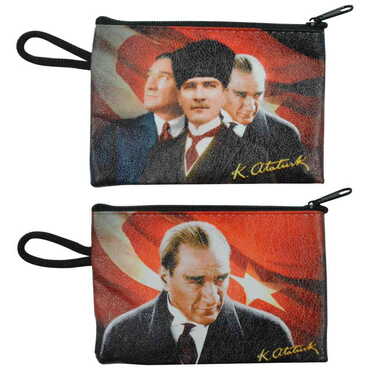 Ataturk Themed Turkish Woven Wallet 113x80x8 mm - 2